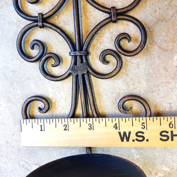 Vtg Set of 2 Metal Candle Wall Scones 13 inches long - Picture 4 of 6